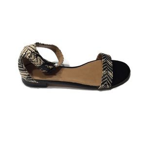 J Crew Factory Raffia Ankle Strap Sandals Sz 6